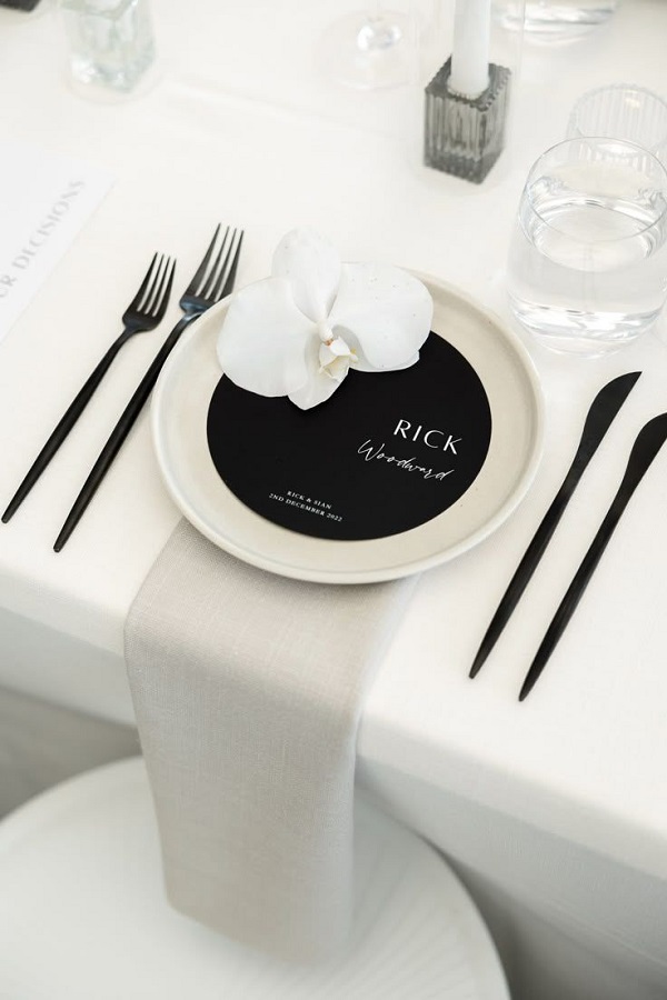 decoration de table noir et blanc design 2026